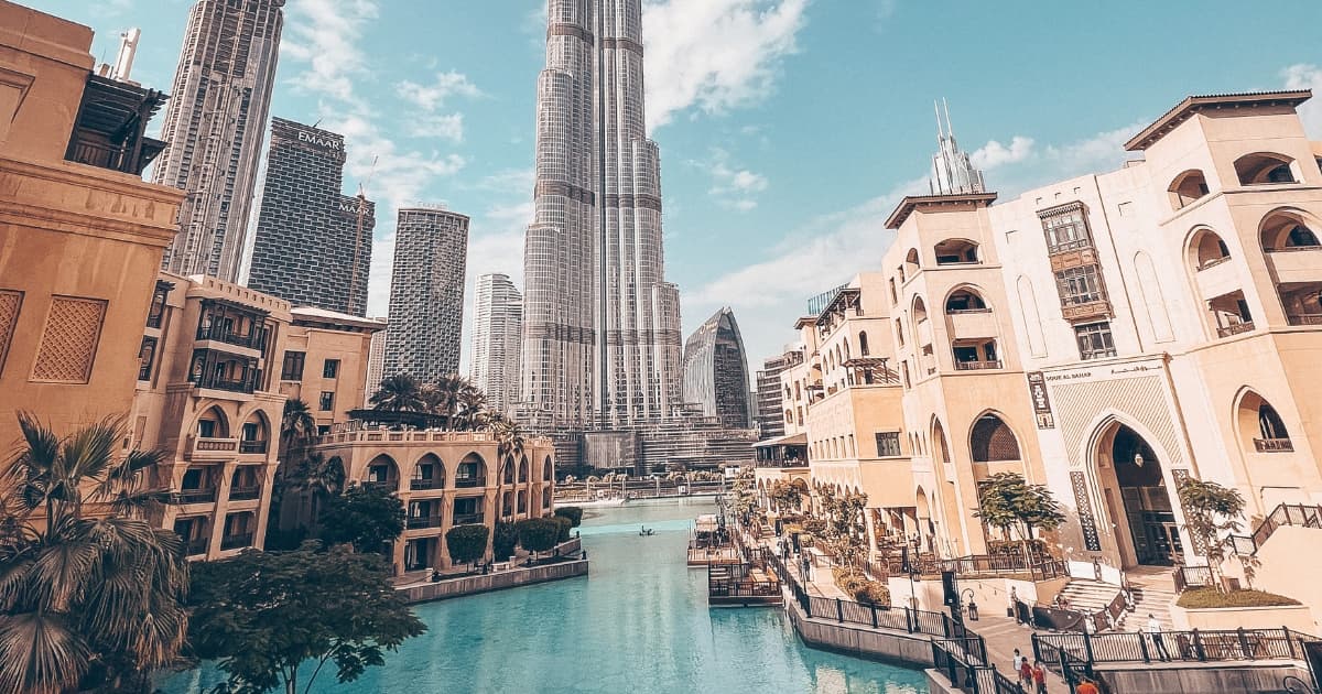 View of Burj Khalifa and Burj Lakes