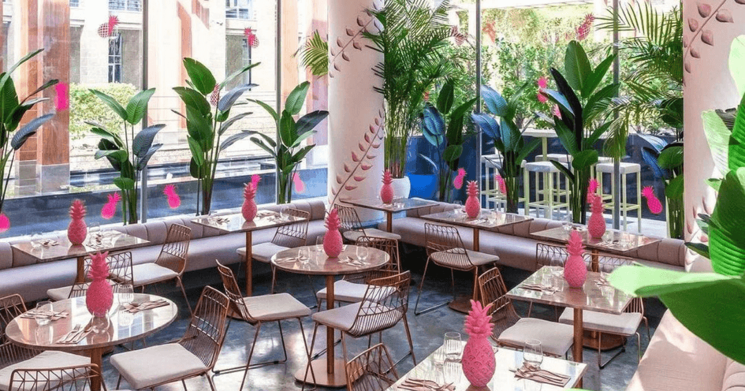 Love Vibe Cafe's pink interior and decorations