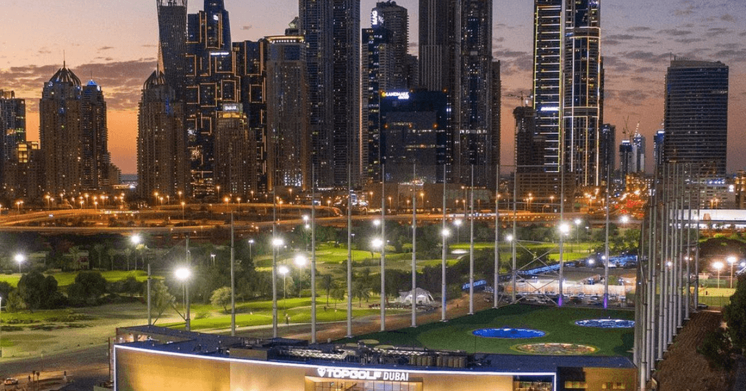 Topgolf Dubai views.