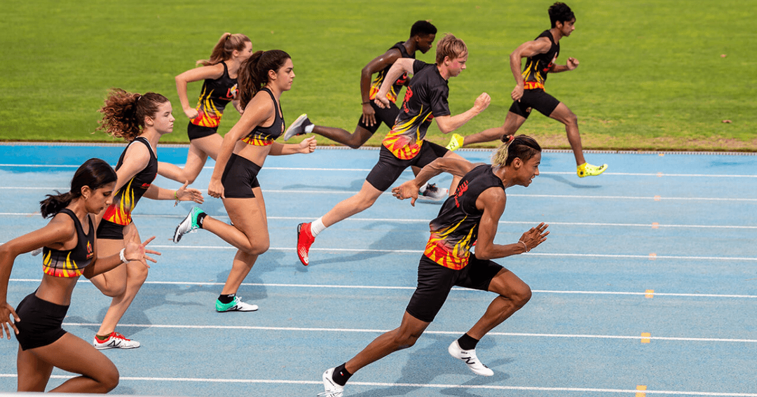 Competitors running a race.