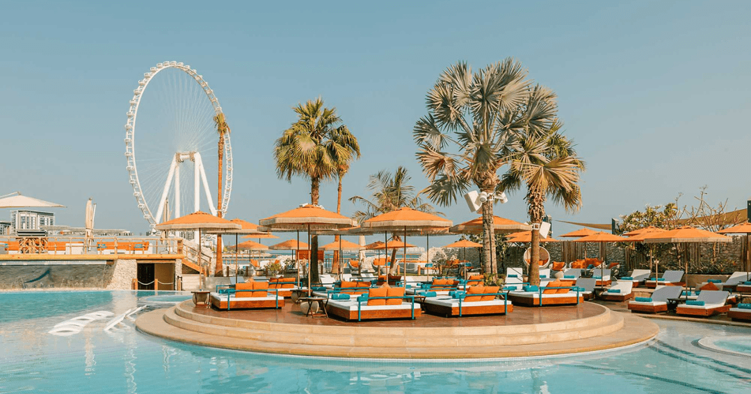 Poolside view at Bla Bla Dubai