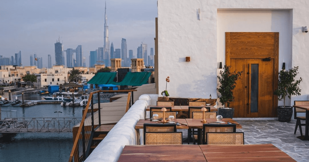 View of the Burj Khalifa from 3Fils outside seating area