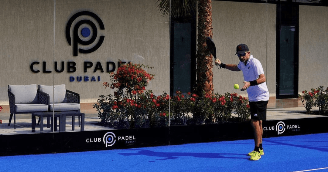 Man playing padel at Club Padel Dubai