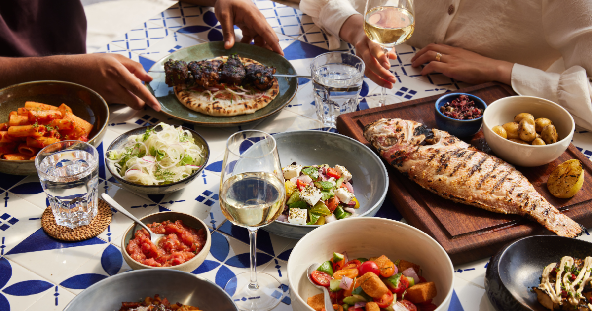 Table full of dishes