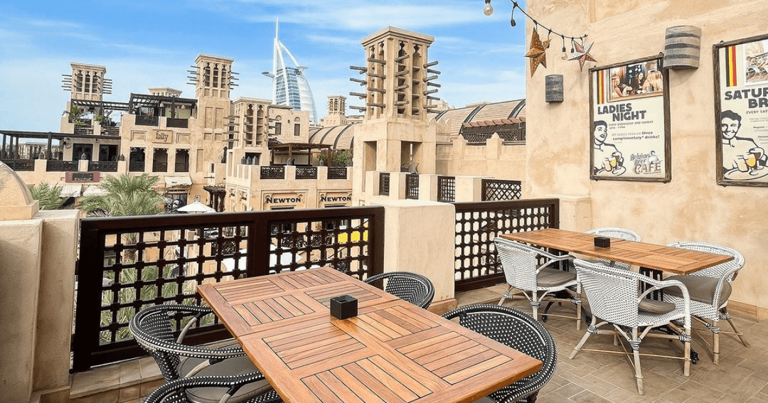 Burj Al Arab view from Belgian Beer Cafe's terrace