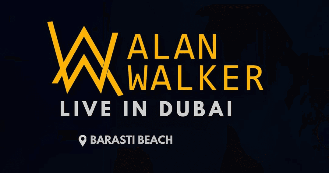 Banner for Alan Walker's concert in Barasti Dubai