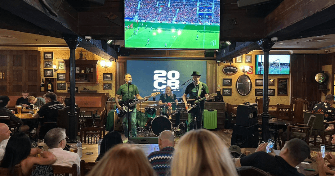 Band playing live music at a pub