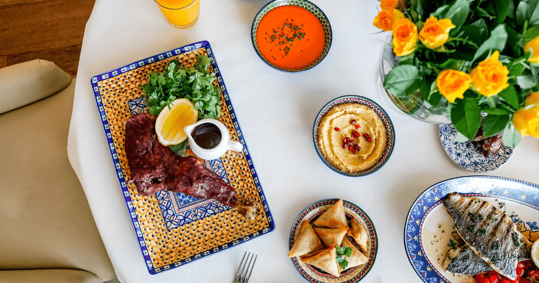 Ramadan dishes served at a table