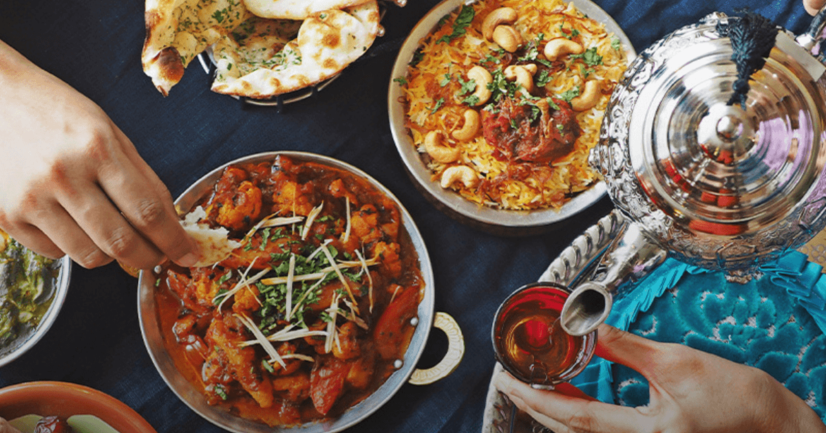 Iftar dishes served on table