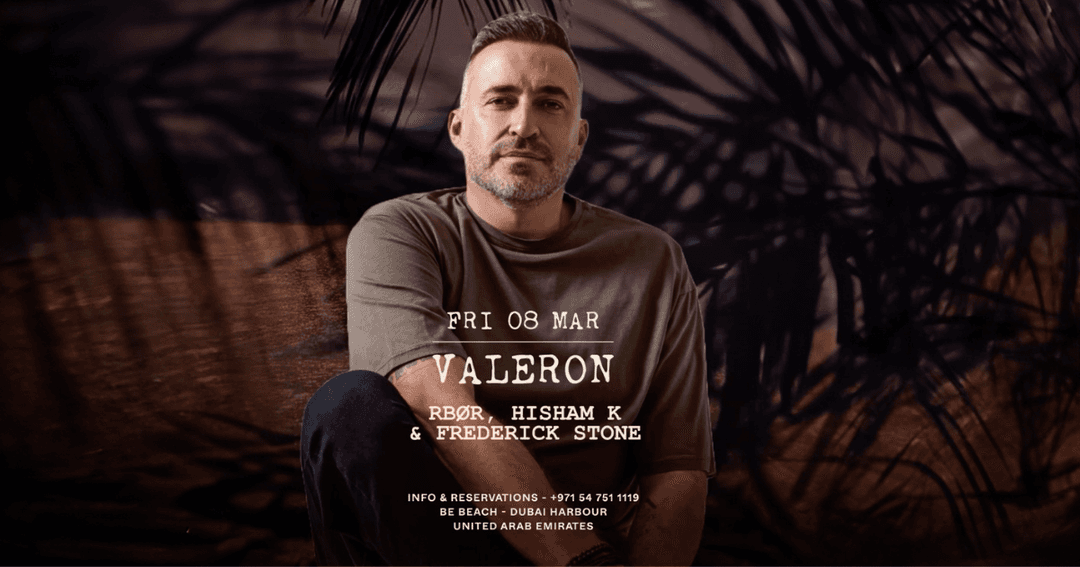 Cover for Valeron DJ set at Be Beach