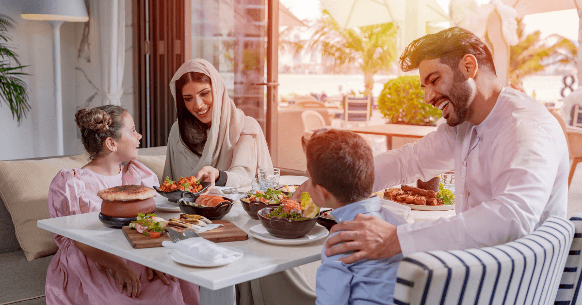 Family enjoying Iftar at Envy