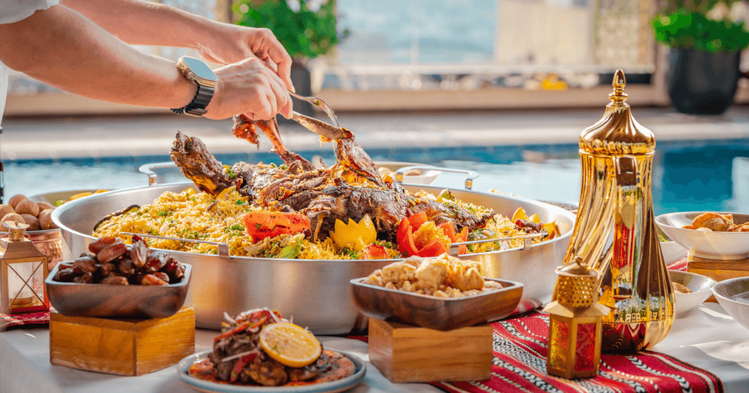 Iftar meal served at the table