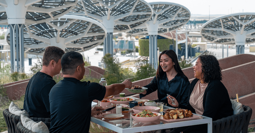 Guests dining are PXB Rooftop