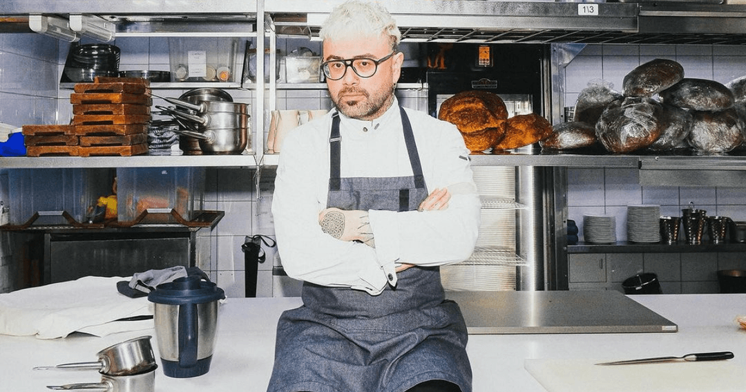 chef evgeny vikentev in kitchen