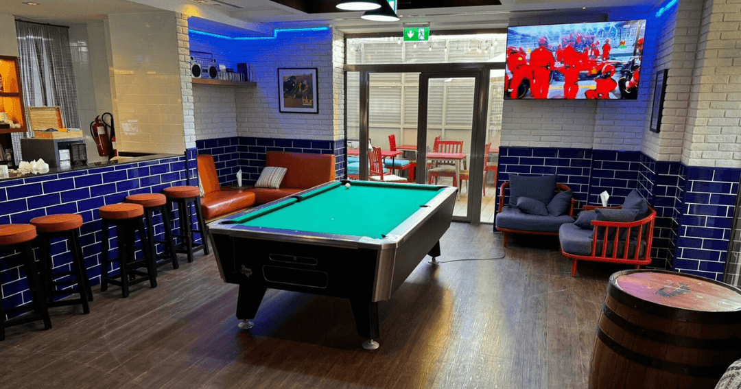 pool table and f1 race pub dubai