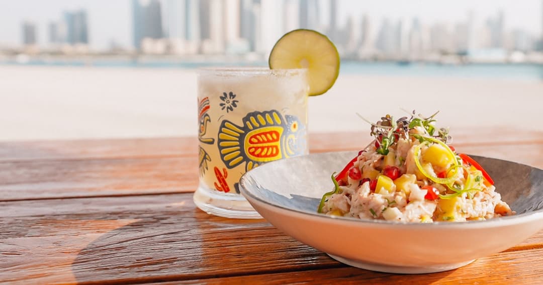 Ceviche and a cocktail 