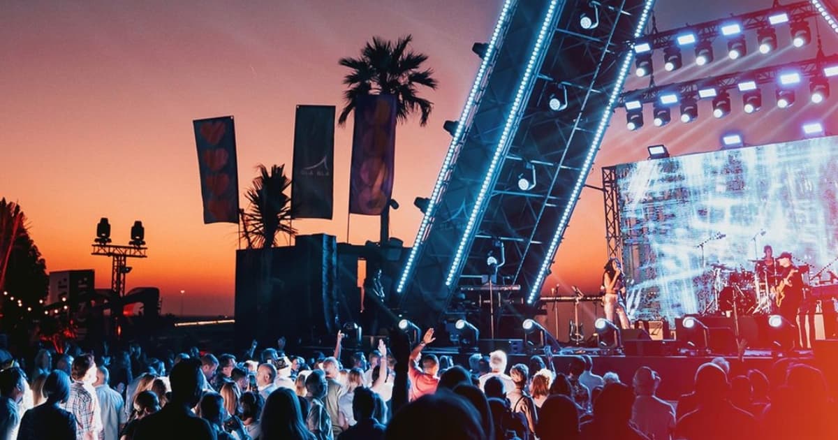 Crowd dancing at a festival