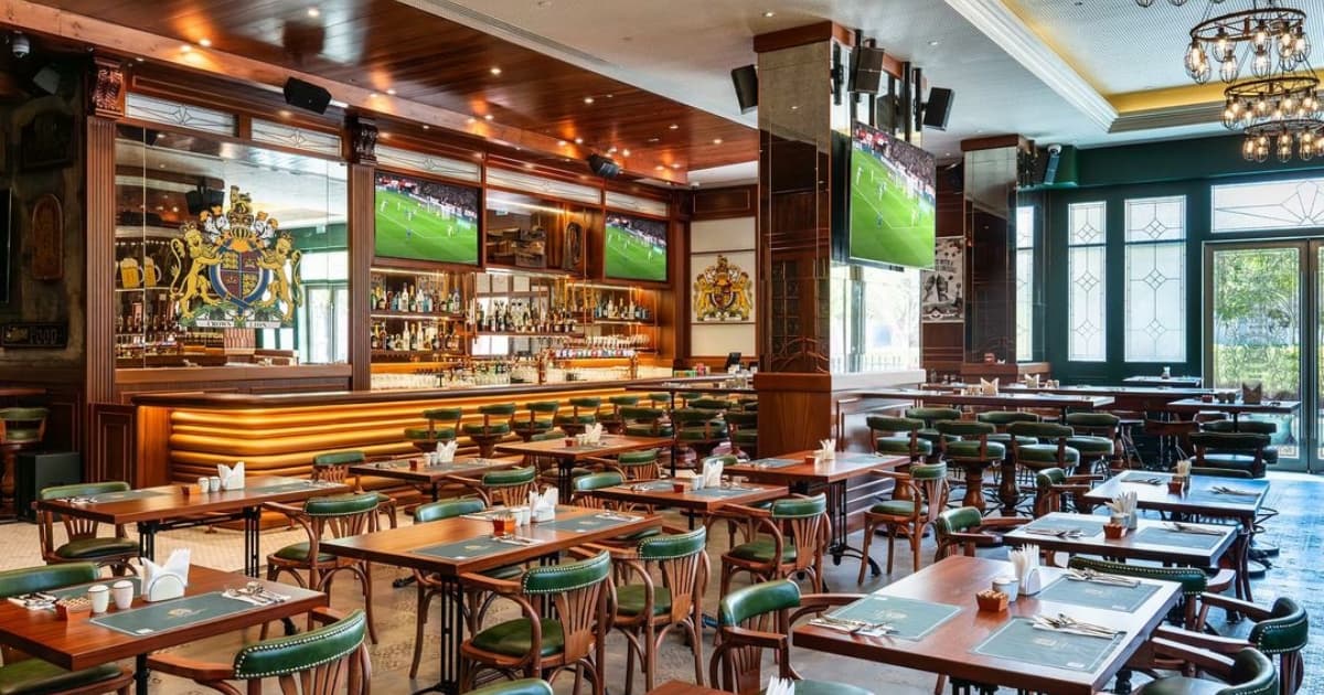 Interior of an english pub