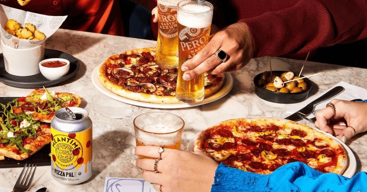 pizzas and beer