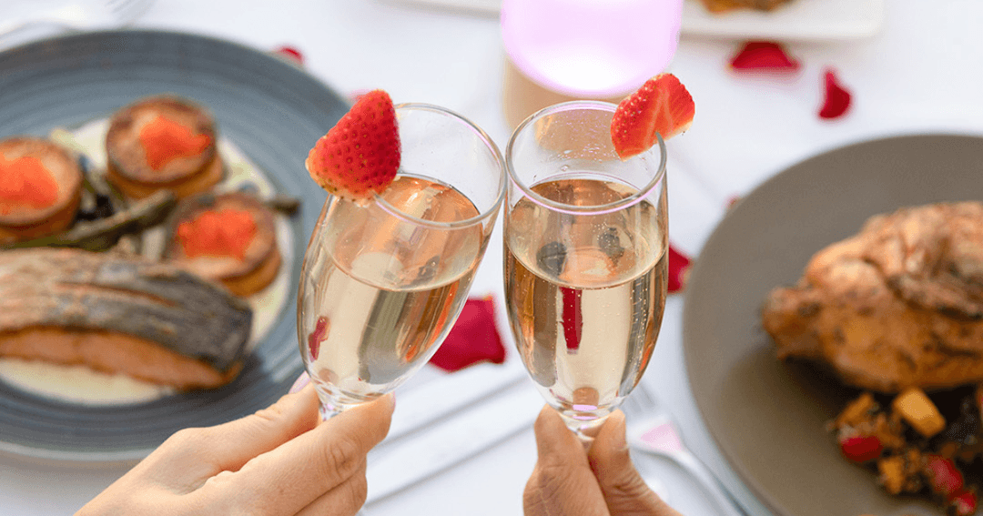 Toast during Valentine's Day at Pure Sky Lounge